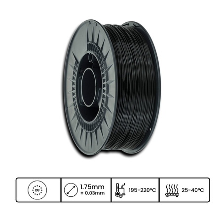 Filament 3DPower Basic PLA 1.75mm Czarny (ca. RAL 9017) 1kg