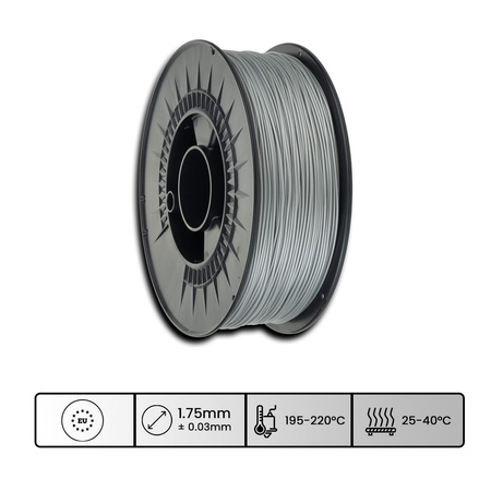 Filament 3DPower Basic PLA 1.75mm Srebrny (ca. RAL 9006) 1kg
