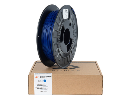 Filament 3DPower Elasti TPU 90A 1.75mm Ciemny Niebieski (ca. RAL 5013) 0.5kg